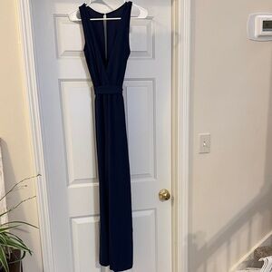 Elegant Navy Blue Sleeveless Jumpsuit